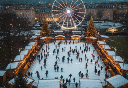 Christmas celebration at Bath on ice during christmas