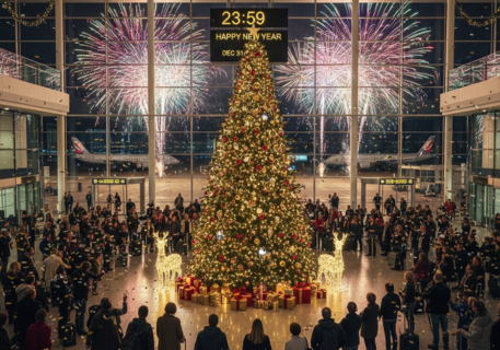 New year eve at Gatwick Airport