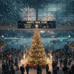 New year eve at Heathrow Airport